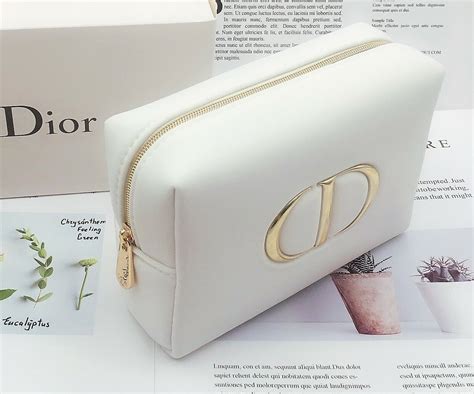 dior white makeup bag